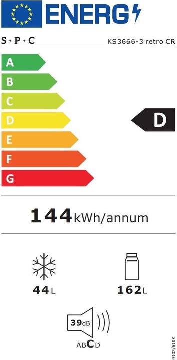 Energy Label SPC KS3666-3 (206 l)