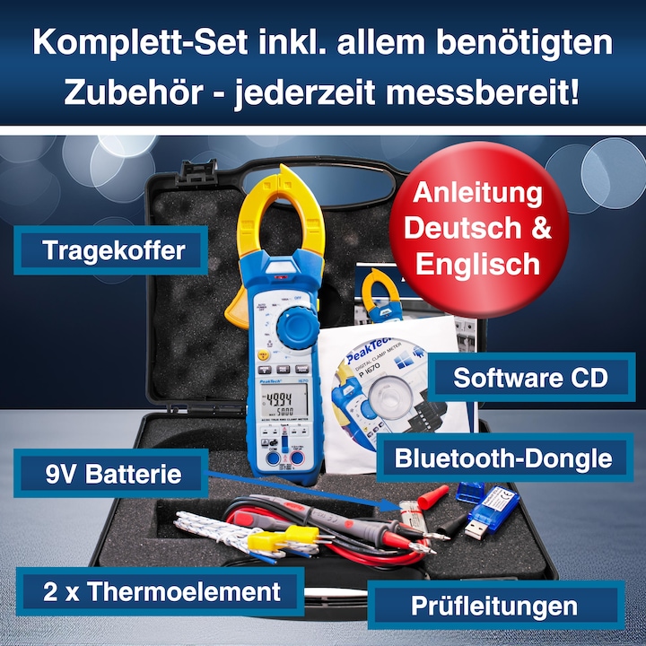 Produktbild Peaktech P 1670 Stromzangenmessgerät (CAT III 600V, CAT II 1000V)