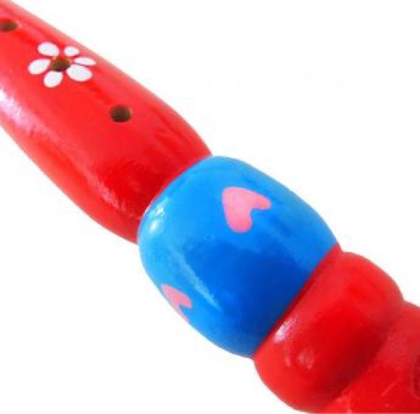 Actual product image keepdrum KFL1RD Wooden Flute for Children Red