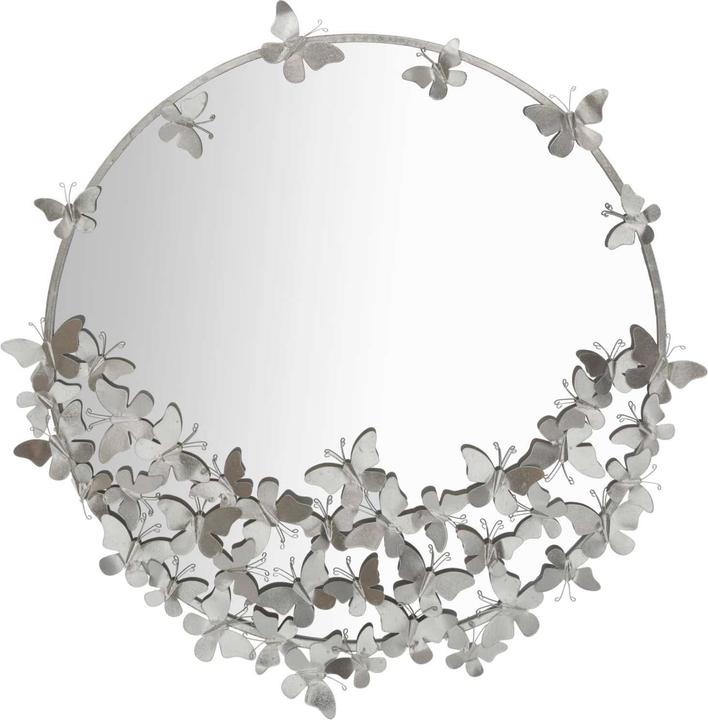 Mauro Ferretti Wall mirror butterfly round silver B