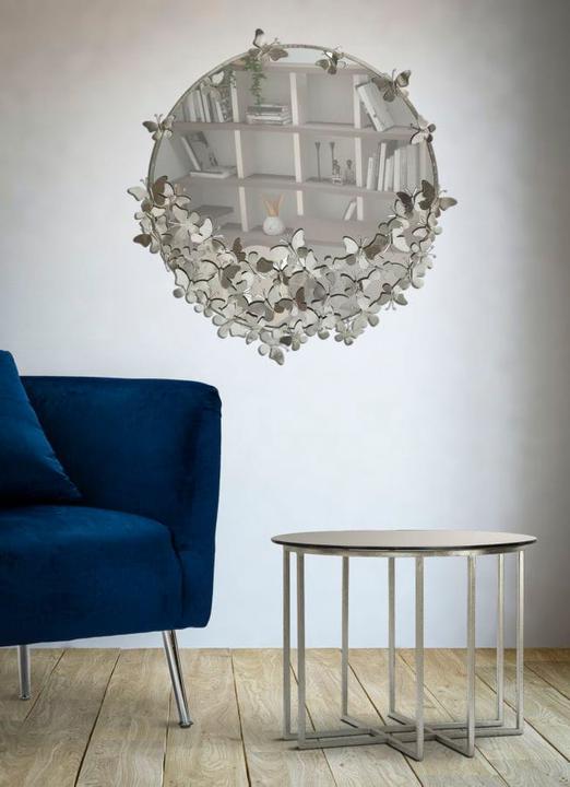 Actual product image Mauro Ferretti Wall mirror butterfly round silver B