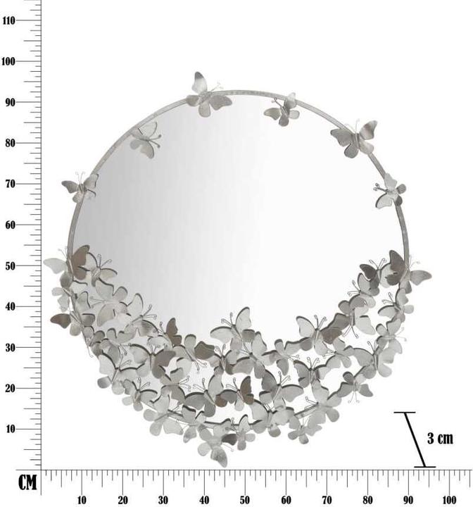 Actual product image Mauro Ferretti Wall mirror butterfly round silver B