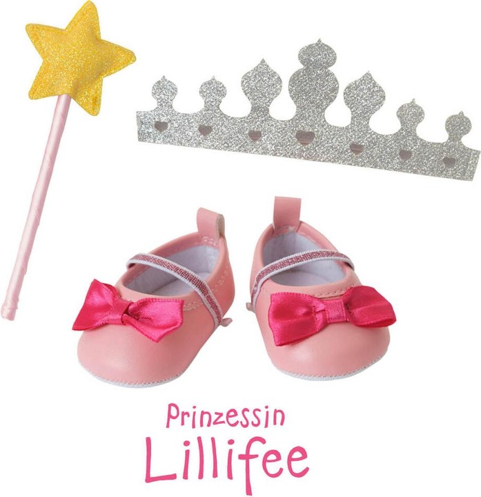 Produktbild Heless Puppen-Accessoires-Set "Prinzessin Lillifee", 3-teilig : Ballerinas, Glitzerkrone und Zauberstab