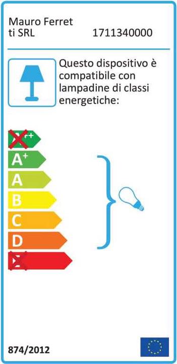 Energy Label Mauro Ferretti Wall lamp Glamy Doppia