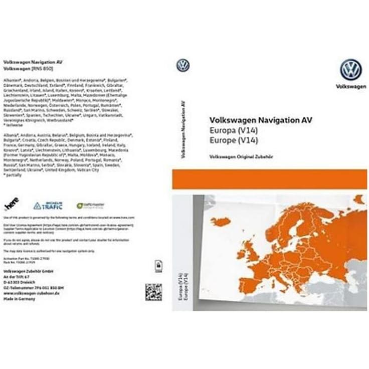 Volkswagen Aktivierungsdokument für RNS 850 Europa V14 Update, nur für AV-Plattform (7P6051850BM)