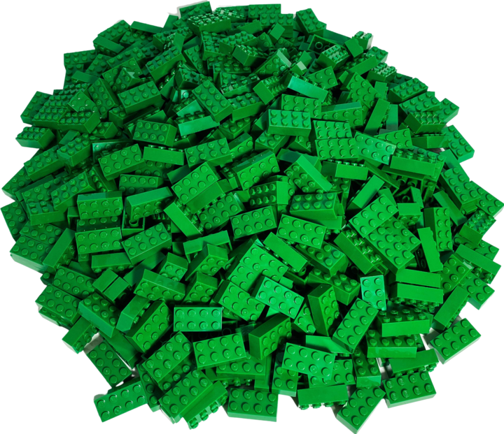 Produktbild LEGO 25x Basic Steine 2x4 - Classic 3001 - Grün (3001, LEGO Zubehör)
