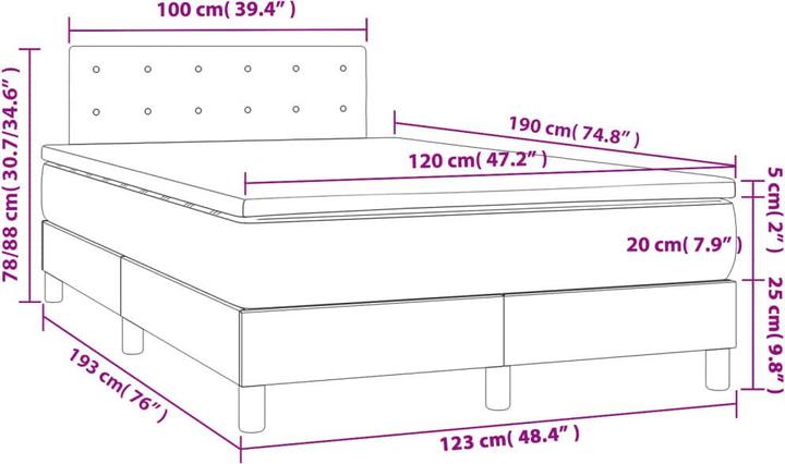 Image du produit vidaXL Boxspringbett (120 x 190 cm)