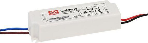 Image du produit MeanWell MEAN WELL LPV-20-12, 20 W, 90 - 264 V, 20 W, 47 - 63 Hz, 1.67 A, White