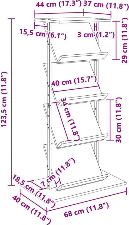 Actual product image vidaXL Zeitschriftenaufbewahrung