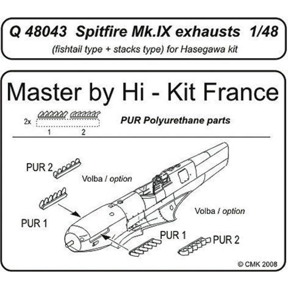 CMK Spitfire Mk. IX exhausts für Hasegawa Bausatz