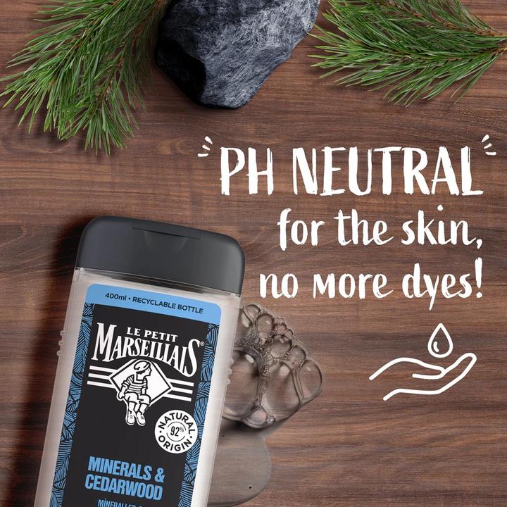 Produktbild Le Petit Marseillais Shower Gel For Men Minerals & Cedarwood 400ml (400 ml)