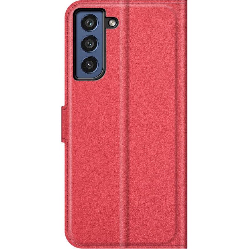 Thumbnail - Cover-Discount Galaxy S21 FE - Leder Etui Hülle rot (Samsung Galaxy S21 FE), Smartphone Hülle, Rot