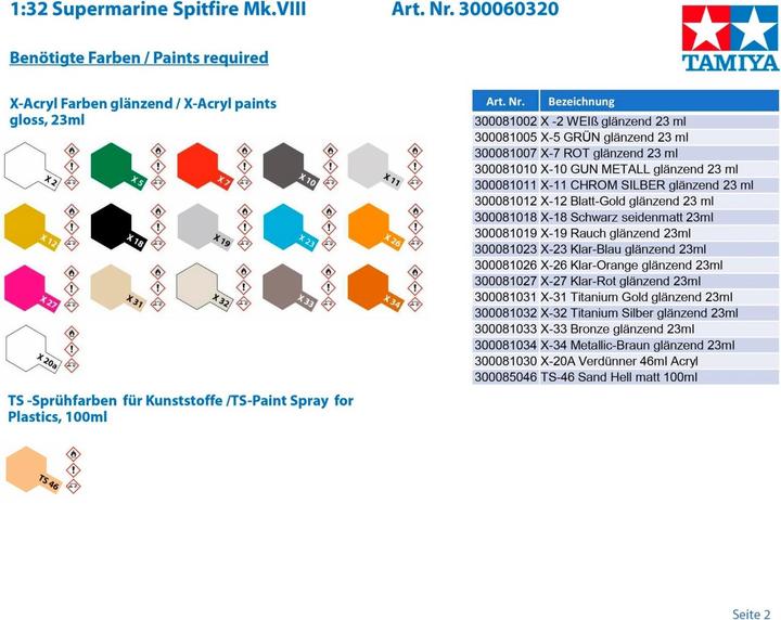 Actual product image Tamiya Supermarine Spitfire Mk. VIII
