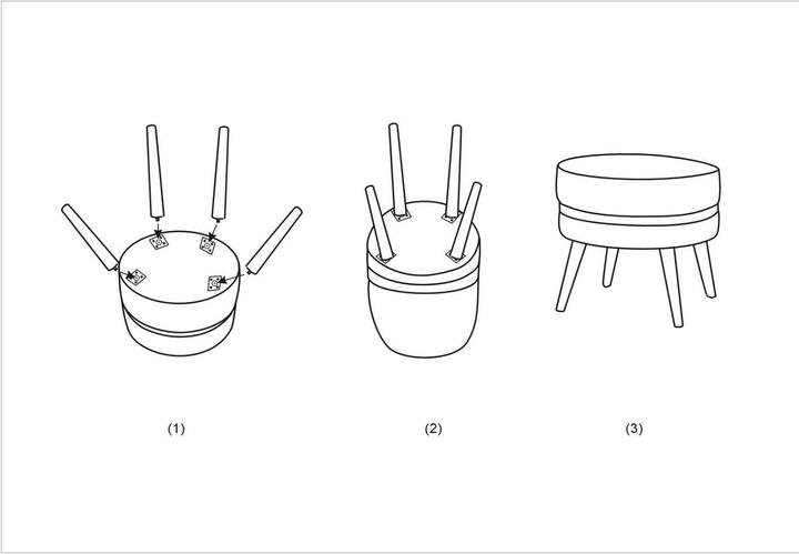 Image du produit Mauro Ferretti Tabouret Paris crème-or