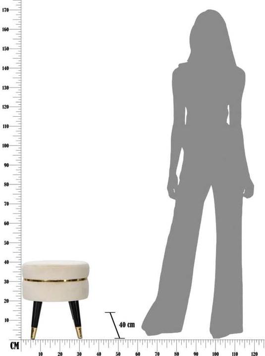 Image du produit Mauro Ferretti Tabouret Paris crème-or