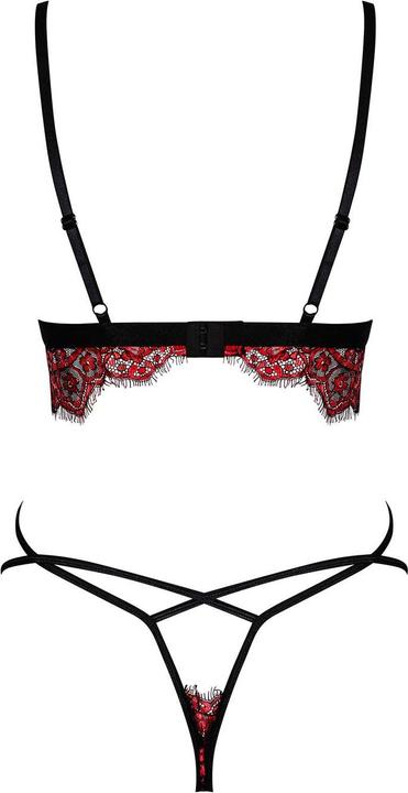 Actual product image Obsessive Redessia 2-piece Lace Bra Set - Red/Black (XL)