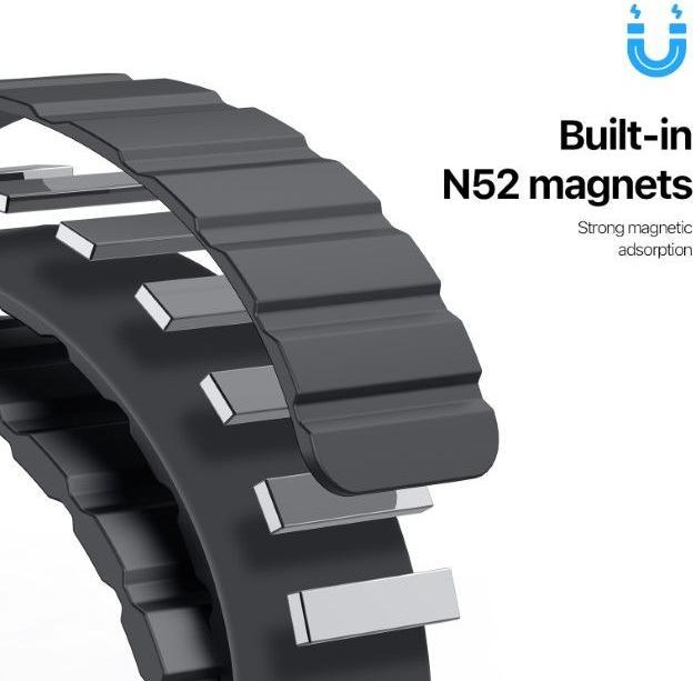 Actual product image Dux Ducis OA Strap Apple Watch 38mm/40mm/41mm - Black (38 mm, 40 mm, 41 mm, Silicone, Apple Watch Series 2, Apple Watch Series 1, Apple Watch Series 3, Apple Watch Series 4, Apple Watch Series 5, Apple Watch Series 6, Apple Watch Series 7, Apple Watch Series 8, Apple Watch Series 9, Apple Watch SE)