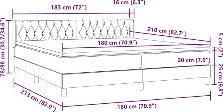 Produktbild vidaXL Boxspringbett (180 x 210 cm)