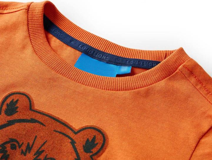 Immagine prodotto vidaXL Camicia da bambino a maniche lunghe arancione scuro 92,Materiale: 100 (92)