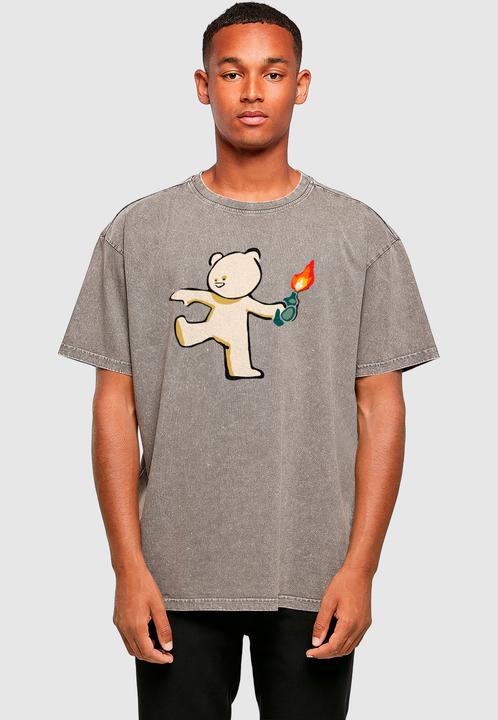 Produktbild Merchcode Brandalised - Molotov Teddy Acid Washed Oversize Tee - 189291 (M)