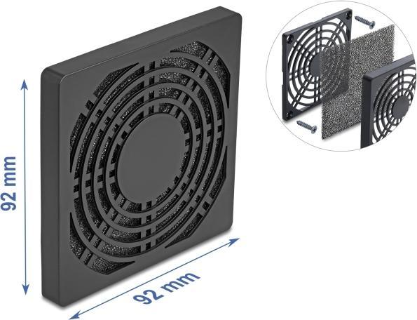 Actual product image Delock Lüftergitter mit Staubfilter 92 x 92 mm schwarz