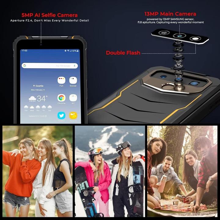 Image du produit Hotwav Téléphone mobile Android 13, 6050mAh, 4GB/64GB extensible, écran 6 pouces HD+, double SIM 4G (64 Go, vert, 6", Double SIM, 4G)