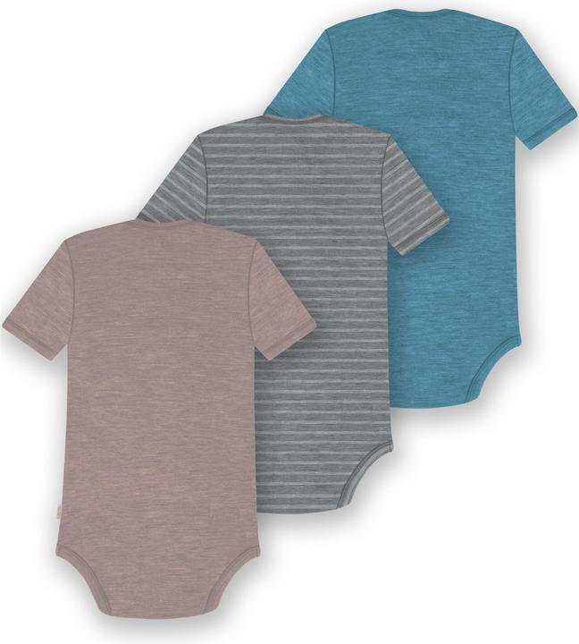 Produktbild Normani 3er Set Baby Merino Body Kurzarm „Tauranga" - 9299 (92)