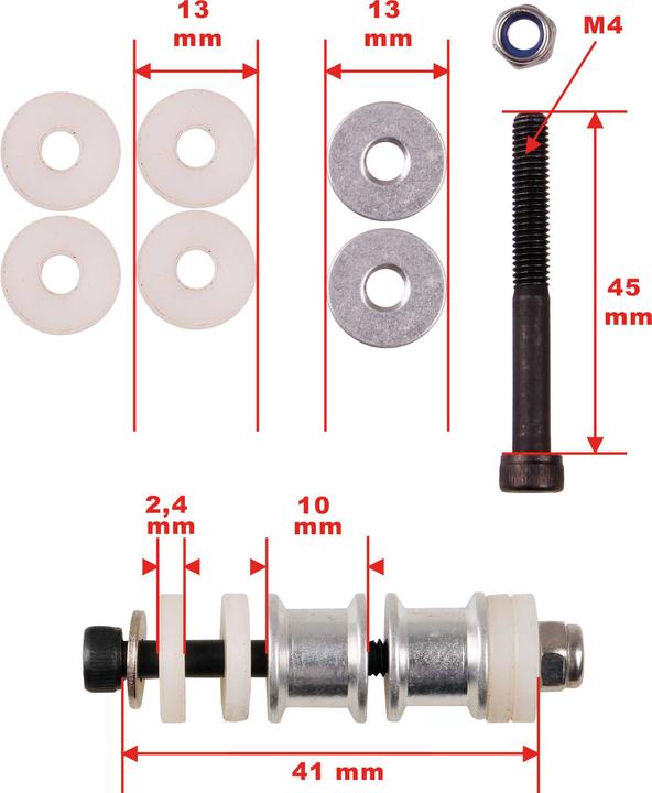 Produktbild Kuza motordistanzen (10)20-30mm verstellbar m4 4stk.