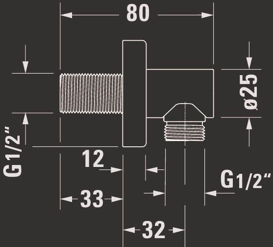 Actual product image Duravit Wall connection bend angular rosette black matt