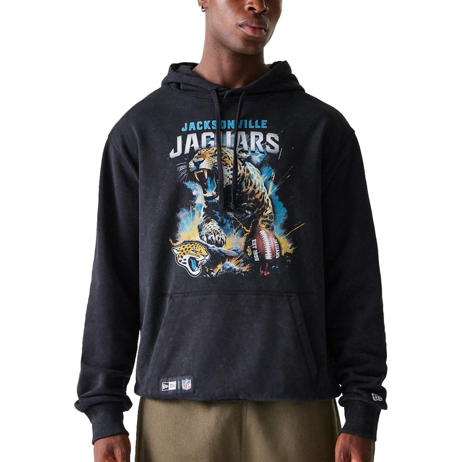 New Era, Herren, Pullover, Oversized Hoody - PREMIUM Jacksonville Jaguars - M, Schwarz, (M)