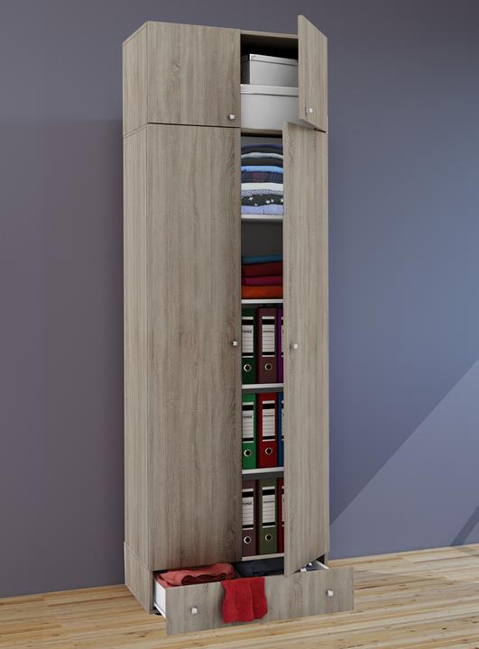 Produktbild VCM Holz Mehrzweckschrank Serie Vandol mit Drehtüren (70 x 40 x 238 cm)