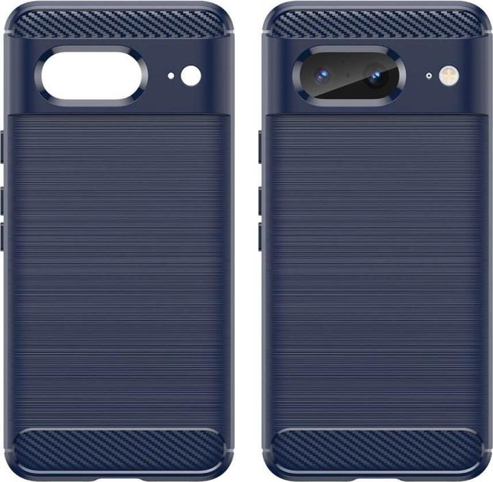 Produktbild Cover-Discount Google Pixel 8 - Metall Carbon Look Hülle blau (Google Pixel 8)