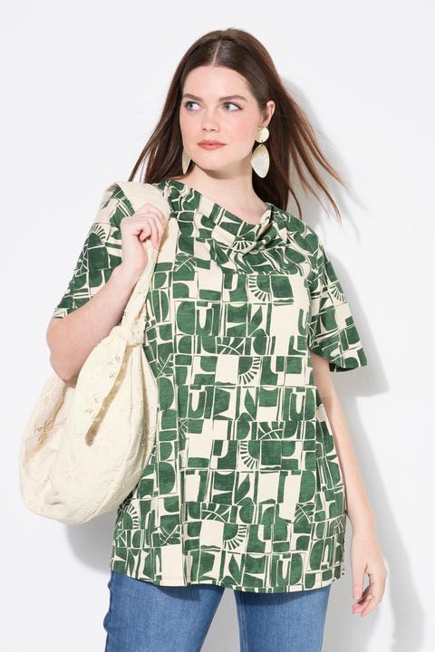 Immagine prodotto Ulla Popken T-shirt di cotone biologico con scollatura a goccia e mezze maniche (54)