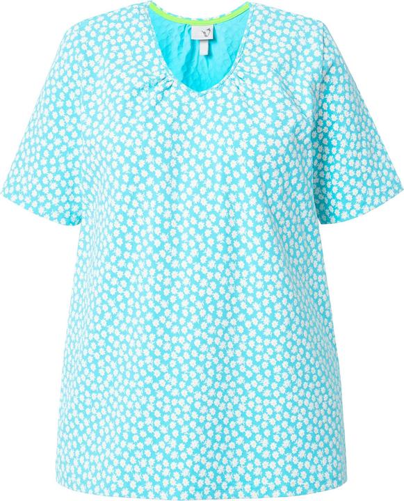 Immagine prodotto Ulla Popken T-shirt dal taglio svasato con pieghe decorative, scollo a V e mezze maniche (62)