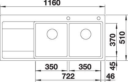Actual product image Blanco DIvon II 8 S-IF (Fitted sink, 116 cm, 51 cm)