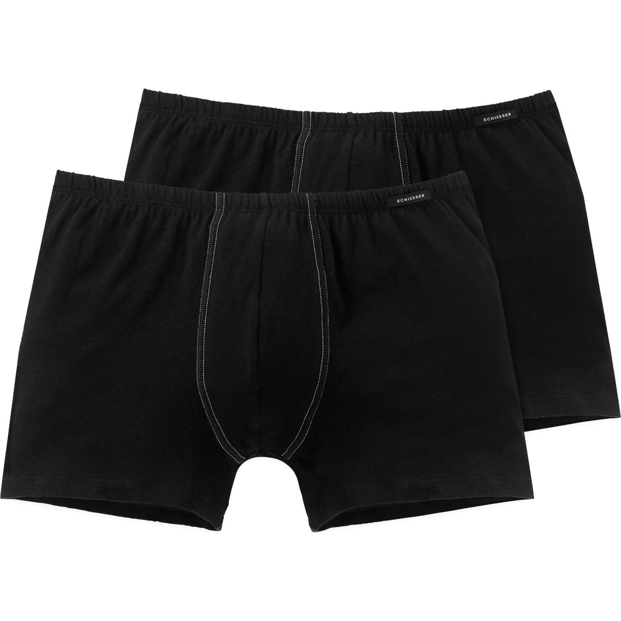 Schiesser, Herren, Unterhosen, Boxershorts, Schwarz, (8, 2er Pack)