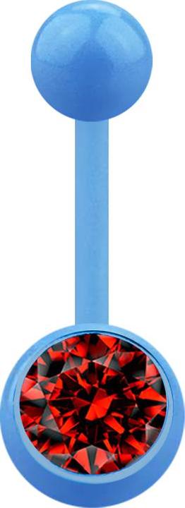 Immagine prodotto Star Piercing Banana azzurra con palla e cristallo rosso (Materiale sintetico, senza ottone)
