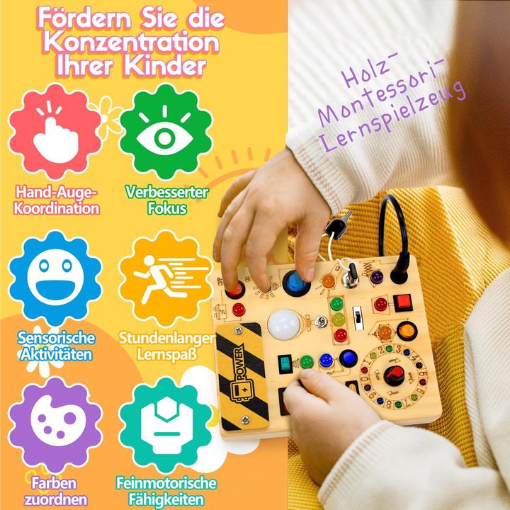 Produktbild EchoToys Busy Board Motorikspielzeug mit LED & Schaltern