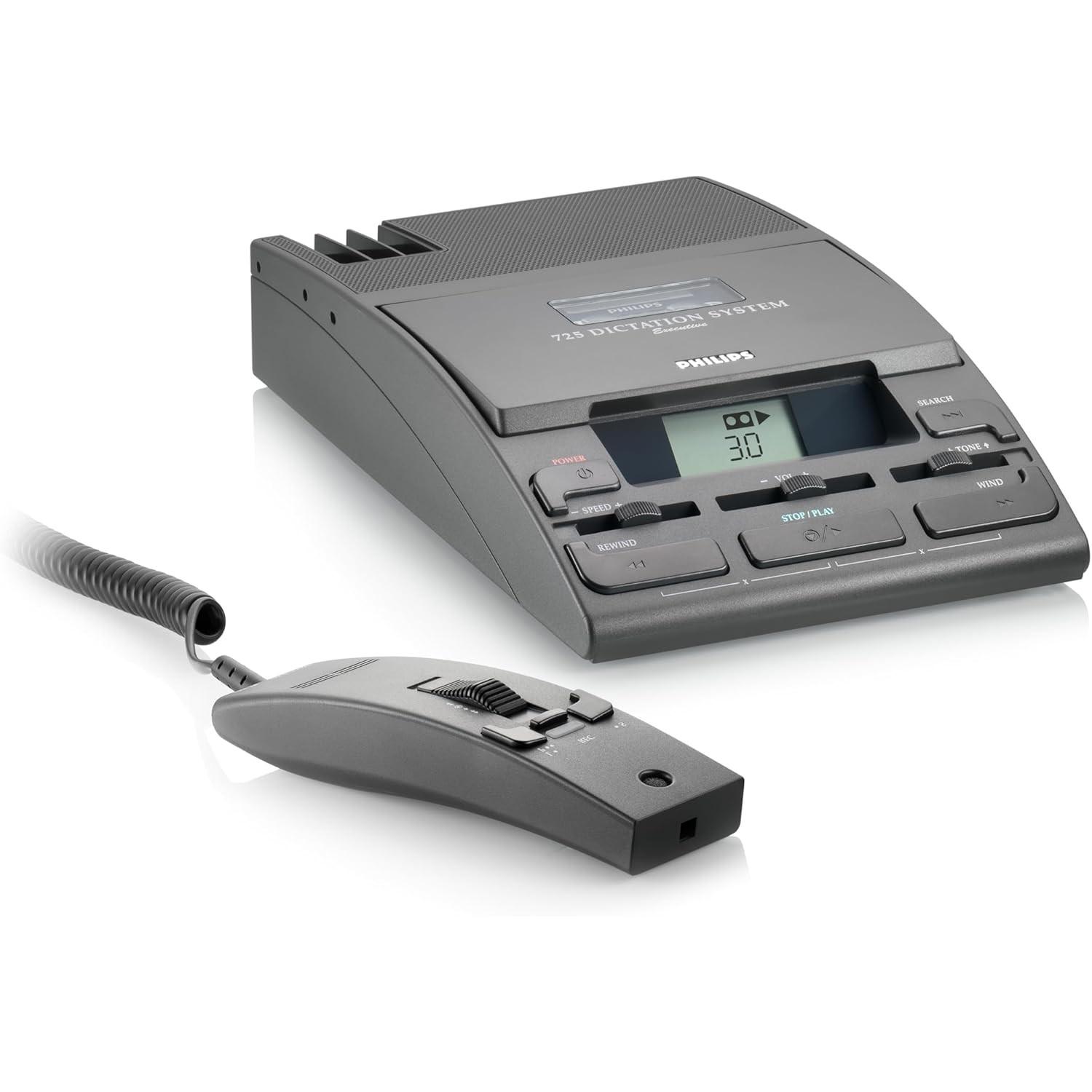 Philips Diktierset 725/20 (B0725/20/LFH725/20), Diktiergerät, Schwarz