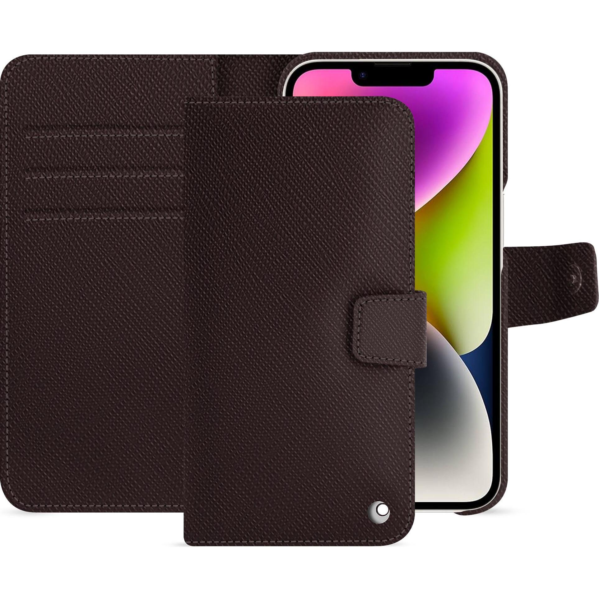 Noreve Lederschutzhülle Apple iPhone 15 Plus (Apple iPhone 15 Plus), Smartphone Hülle, Braun