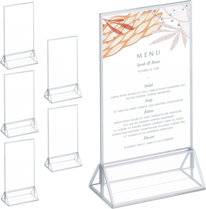 Immagine prodotto Relaxdays 6x porta-menù-da-tavolo
