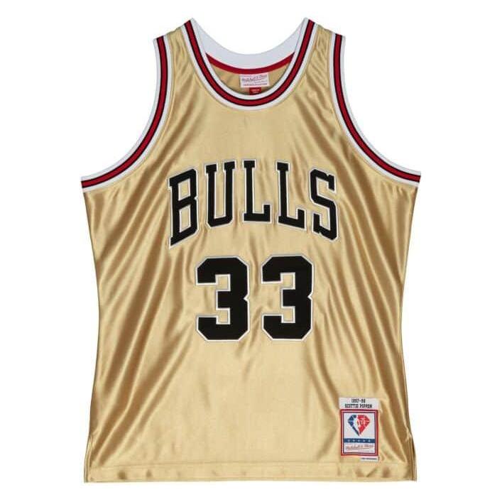Mitchell & Ness, Herren, Sportshirt, Nba Trikot Chicago Bulls Scottie Pippen (M), Gold, M