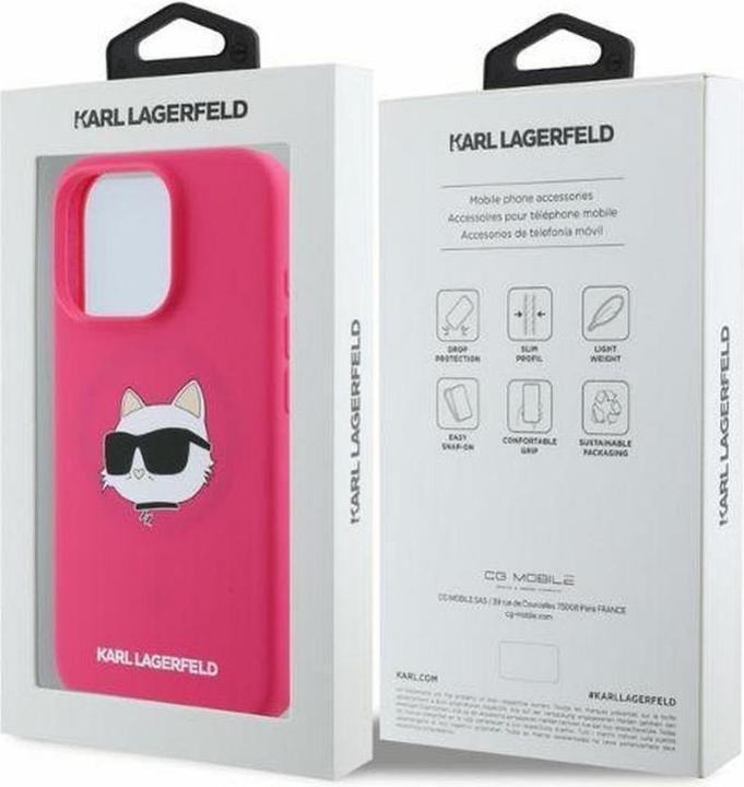 Actual product image Karl Lagerfeld KLHMP16XSCHPPLF iPhone 16 Pro Max fuksja/fuschia HC MagSafe Sil Choupette Head Print (Apple iPhone 16 Pro Max)