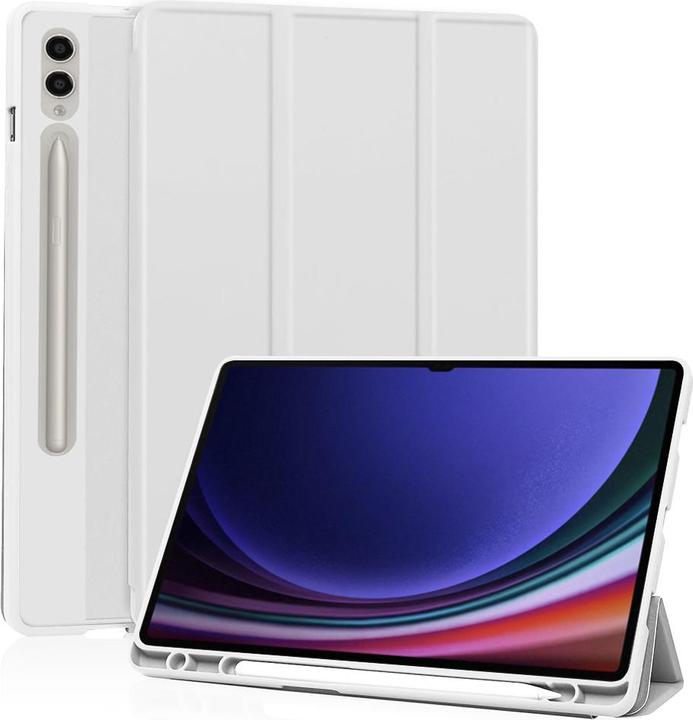 Techsuit - Flex Trifold (with Pencil Holder) - Samsung Galaxy Tab S9 Ultra / S10 Ultra - Gray (Galaxy Tab S9 Ultra)