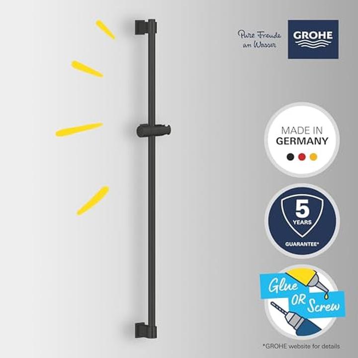 Actual product image Grohe Vitalio universal shower rail, glue or drill, 900 mm, matt black