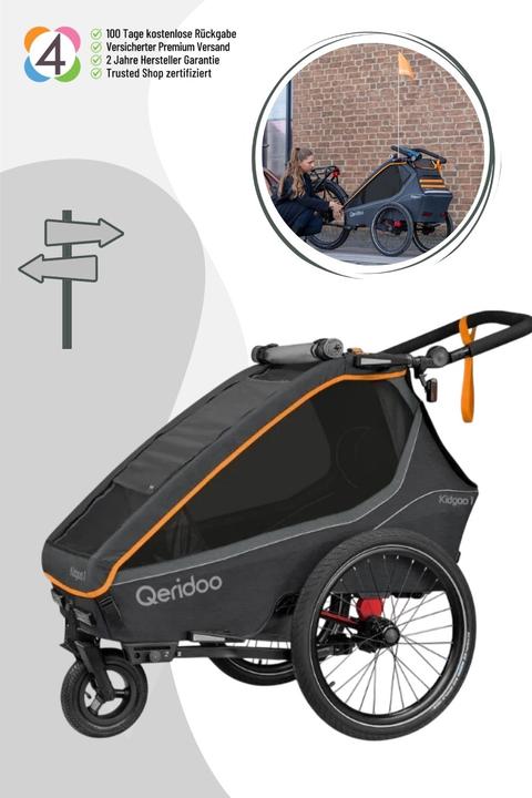 Produktbild Qeridoo Kidgoo 1 FIDLOCK Edition - Kinderfahrradanhänger für 1 Kind