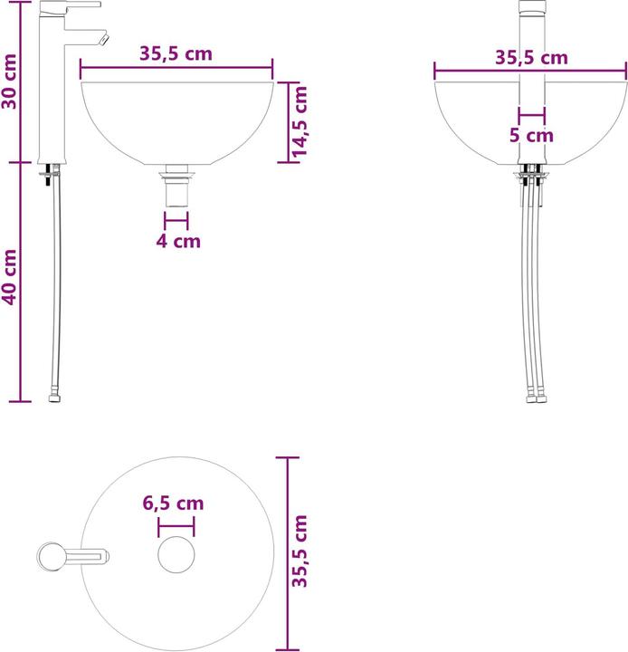 Actual product image vidaXL Moderner Waschtisch (410 mm, 495 mm)