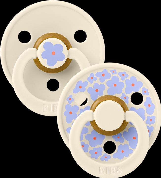 Produktbild Bibs Studio Nuggi Colour 2 PACK Latex Round 0-6m Jasmine Ivory Mix (2 x, bis 6 Monate)