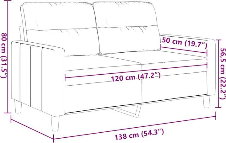 Produktbild vidaXL 2-Sitzer-Sofa (2-Sitzer)
