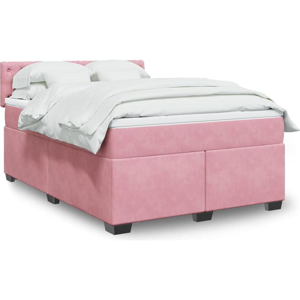 VidaXL, Bett, Bo x springbett mit Matratze 140 x 200 cm Samt (140 x 200 cm)